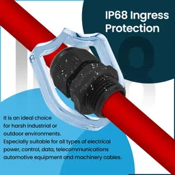 SDTC Tech 10 Pack 1/2" NPT Strain Relief Nylon Cord Grip, IP68 Waterproof Adjustable Cable Glands Black Nylon Locknut Joints for 6-12mm Cable Diameter image 4