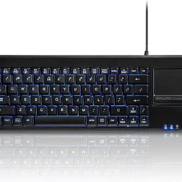 Perixx PERIBOARD-315 H US Backlit Keyboard with Touchpad - Wired USB Interface with 2xUSB Hubs - Blue Backlit Feature - 14.57x5.43x0.91 Inch Dimension image 1