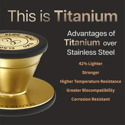 ELKO EL-250 DEXA III Ti Golden Edition Titanium dual head acoustic stethoscope | Adult & Pediatric Stethoscope with Double-sided Natural Titanium Chestpiece | Two-Way PVC Tubing | Doctors & Medical Students (Brown) image 2