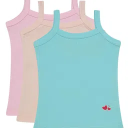 bodycare Kids Girl's Regular Fit Vest| 100% Cotton| Skin Friendly | Lightweight | Sleeveless Design | Pack Of 3 (Color & Print May Vary) image 1