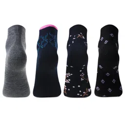 bonjour Women Woolen Ankle Length-Length Multi-Color Thumb Socks - Pack Of 4 image 3