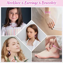 Jankylabh Lay Beads for Bracelet Making Kit, Pink Color Flat Polymer Beads Set with Letter Bead, Heart Smile Face Gold Bead, Charms, Tools for Jewelry DIY Crafts, Gift for Girls Women image 5