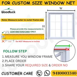 Woodluck Mosquito net for Window Size: 140 x 160cm Color: White Pre Stitched Window net for Home Premium Fiberglass Mesh with Self Adhesive Hook & Loop Tape Durable Window Mosquito net with Frame image 4