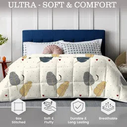 FRESH FROM LOOM Summer Collection Micro Fiber Comforter | Dohar | Quit | Double Bed | Double Weaved | Washable | Hypoallergenic Skin Friendly (Beige | 90 x 95 Inch) image 2