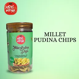 MOYE MOYE Millet pudina Chips 120g (Pack of 2) | Roasted, Non-Fried | Healthy Snacks | 100% Vegetarian | Party Snacks, No Palm Oil, No Maida Goodness,Rich in Fibre, Zero Cholestrol, Gluten Free image 2