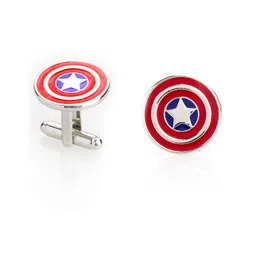 shining jewel - by shivansh Shining Jewel Elegant Fancy and Designer Silver Plated Superhero Cufflinks for Men - Superhero Design (SJ_7108) image 3