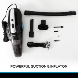 Heart Home Small Vacuum Cleaner for Dust - Portable Wired Air Duster & Cleaning Machine for Sofa, Bed, Car, Home - with 6 Accessories - Black image 2