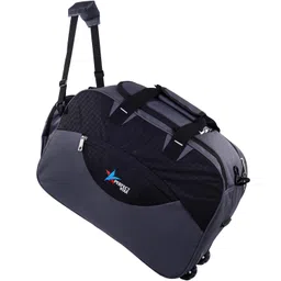 perfect star Polyester Duffle Bag For Travel With 2 Wheels 65 Litre (Width: 25 Cm, Black,Grey) image 1