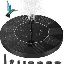 Motegrity Solar Powered Bird Bath Fountain – Floating Solar Water Pump with 6 Nozzles, Eco-Friendly Garden Water Feature for Birdbaths, Ponds, Pools, and Outdoor Decor image 1