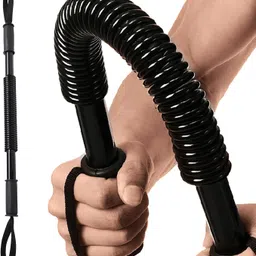 SILENCIO Python Power Twister Bar | Upper Body Exercise for Chest, Shoulder, Forearm, Bicep and Arm Strengthening - Size (53 x 3 x 3 cm) Black - 53cm image 1