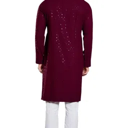 divisive Men's Sequince Embroidered Cotton Blend Only Slim Fit Kurta image 5