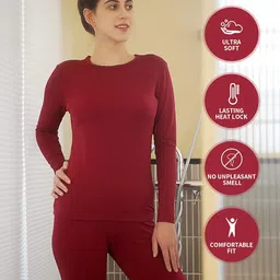 weerti Thermal Underwear for Women Long Johns Women with Fleece Lined, Base Layer Women Cold Weather Top Bottom(Red M) image 5