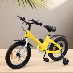 R for Rabbit Tiny Toes Magna 14T Magnesium Frame Bicycle for Kids with Disc Brake for 3 to 5 Years Baby Boys & Girls of Upto 40 Kgs Weight Capacity - 90% Installed (Yellow) image 1