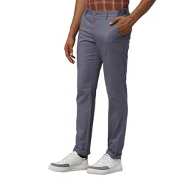 park avenue Neo Fit Cotton Blend Solid Pattern Flat Front Casual Chinos image 3