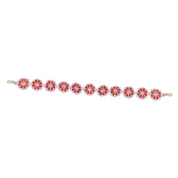 i jewels Gold Plated Traditional Floral Kundan Pearl Studded Rajasthani Sheeshphool Matha Patti/Sheeshpatti for Women/Girls image 5