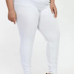 deepra creation Women Cotton Lycra Full Length Plus Size Leggings | Jumbo Ruby Cut Churidar Leggings Combo image 3