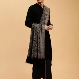 tweedle Men’s Ambi Design Acrylic Shawl/Stole for Mild Winters with Zari Work (40 x 80 Inches) image 3