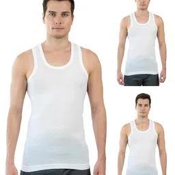 lux cozi Men's Cotton Solid Regular Fit Vest image 1