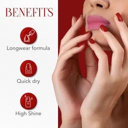 OG BEAUTY Gel Intense Nail Paint Glam Red (10 ml) | Vegan, Cruelty-Free Nail Polish | Long-Lasting, High Shine & Quick-Dry Formula | Perfect for Parties & Special Occasions image 3