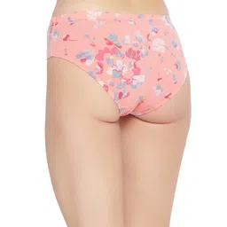 clovia Women's Cotton Mid Waist Floral Print Hipster Panty in Orange image 4
