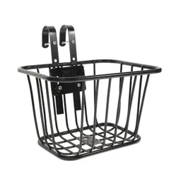 SECRET DESIRE Bicycle Bike Front Handlebar Basket with Hooks Black for Commuting Universal image 4