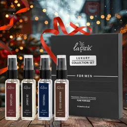 la pink Luxury French Pure Perfume Gift Set for Men 32ml | Long Lasting & Travel Friendly (8ml x 4) Perfume Set for Every Occasion image 2