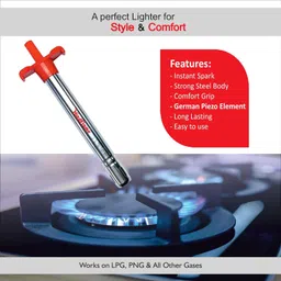 Khaitan Combo - 1 Unit 4 Burner Double Decker Pro Manual Lpg Stainless Steel Gas Stove + 1 Unit Hindflame Kitchen Lighter + 1 Unit Hindflame Lpg Hose Pipe (1.5 Mtr) image 5