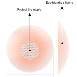 bodra enterprise 4 Pcs Reusable Nipple Covers with Case Comfortable & Natural Invisible Self Adhesive Washable Silicone Pasties for Women (Skin Colour) image 2