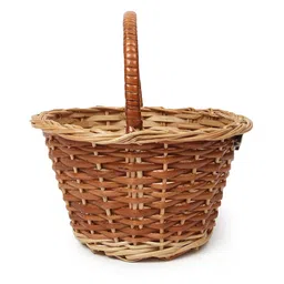 habere india-all the cultures fabricating india Gift Hamper Wicker Baskets|Decorative Storage Wicker Baskets|Clothes Storage Baskets|Fruit Wicker Baskets (Sizes - 20 * 20 * 10 Cm (S)), Round, Brown image 4