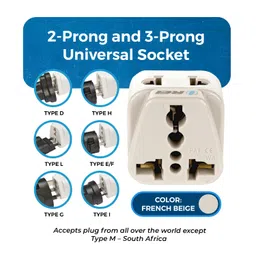 OREI India to UK Adapter, UAE, Hong Kong, Dubai Adapter - 2 in 1 - Perfect for Laptop, Camera Charger - Type G Travel Adapter - CE - RoHS - Beige - 2 Pack - 5 Years Warranty image 3