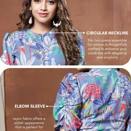 leriya fashion Women's Rayon Floral Co-Ord Set image 4