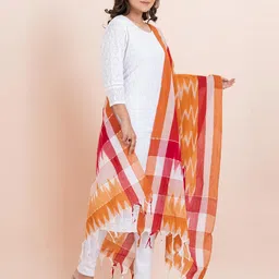 durga handlooms Sambalpuri Ikkat Print Pure Cotton Dupatta image 3
