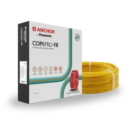 Anchor by Panasonic 6 mm COPAPro FR Electrical Wire, 90 Meter Fire Resistant Single Core PVC insulated Pure Copper Wire, Anti Rodent Anti Termite Flexible Wire for Connections (YELLOW, 96142YW) image 1