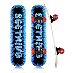 GRACIOUS MART Stylish Sticker,Graphics,4 weels,Large Complete skaetbord, Professional,skatebord for Beginner Kids,Girls,Boys,Teens,Adults,Suitable for All Age (Blue) image 1