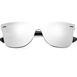 iflash Unisex Black Trendy Rimless One Piece Lens Polarized Sunglasses Reflective Shades For Men Women, Free Size image 3