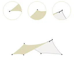 CALANDIS™ Camping Tarp Sun Protection Awning Shelter for Backpacking Garden Picnic Khaki | Tent Canopy | Tents Canopies | Camping Hiking | Outdoor Sports image 5