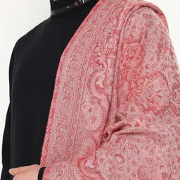 pashtush Mens 100% Pure Wool With Woolmark Certificate Stole, Paisley Weave design, Ivory image 5