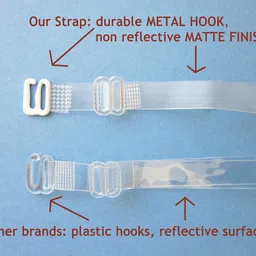 silk rose Clear Replacement Bra Straps - Transparent and Removable - Matte finish for minimum light reflection- 1 Pair - Perfect for women's bras, ladies' clothing, evening gowns, wedding dress, bridesmaids dresses, bridal novelty - Great for bustiers and corsets, too. BONUS GIFT: 3 bra strap clips image 2