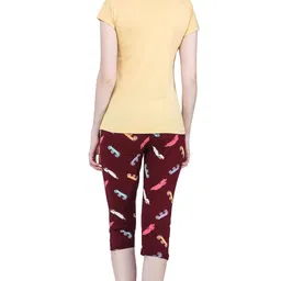 allure blue WOMEN TOP & CAPRI NIGHT SUIT SET image 5