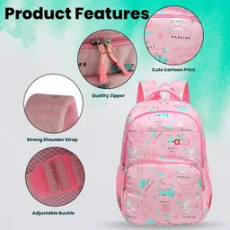 storite Lightweight School Backpack for Girls | Stylish Kids School Bag for Class 1-7 | Comfortable & Spacious Backpack for Primary Students image 3