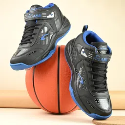 pro ase sport Pro ASE Basketball Shoes with Rubber Sole & Breathable Upper | Indoor & Outdoor Court | Shock Absorption Lining, Anti-Slip, Lightweight & Durable with Velcro for Best Fit | Men, Women & Unisex | Black, Green, Orange, Blue image 2