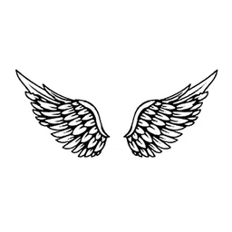 SIMPLY INKED Angel Wings Temporary Tattoo, Designer Tattoo for Girls Boys Men Women waterproof Sticker Size: 2.5 X 4 inch 1pc. l Black l 2g image 1