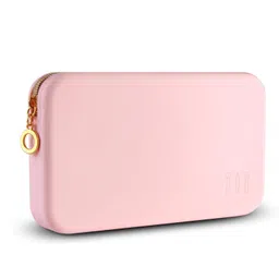 INOVERA (LABEL) Makeup Brush Holder Pouch Case for Travel - Silicone Cosmetic Brushes Kit - Travelling Make up Organizer Bag (Pink) image 1