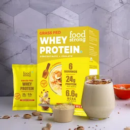 Foodstrong Whey Protein Powder (Concentrate + Isolate), 100% Hormone Free Grass-Fed Whey, 24G Protein & 6.6G BCAA, Malai Kulfi, With Turmeric & Digestive Enzymes, 6 Sachets, 210G image 5