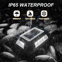 GIGAWATTS GW-709 Solar Road Stud Light with Lens with 2V/0.3W Panel 1.2V/1200mAh Ni-MH AA Battery Ground Lamp IP65 Deck Lantern for Garden Pathway Patio Yard (Pack of 1) image 3