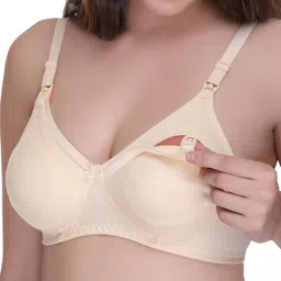 sona Women's Cotton Wire Free Casual Nursing Full Coverage Bra image 1