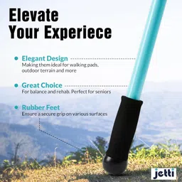 Jetti Weighted Walking Poles for Full Body Workout, Stability, and Posture Control | Includes 2 Walking Poles & Carrying Case | 2.2lbs (Blue) (Large) image 4
