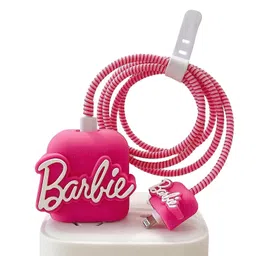 VNJ ACCESSORIES Protective Charger Case for iPhone 18W 20W iPhone 16 15 14 13 12 11 Pro Max Charging Cable Charger Protective Cover Data Cable Protective Sleeve-Barbie Multicolor image 1