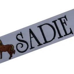 HORSE Headband Personalized With EMBROIDERED Custom Name By Funny Girl Designs (WHITE HEADBAND) image 1