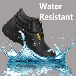 ELECANT Lace-up Steel Toe, PVC Sole and Rexine Upper Black Safety Shoes for Construction, Factory and Industrial Work||Safety Shoes for Men image 5